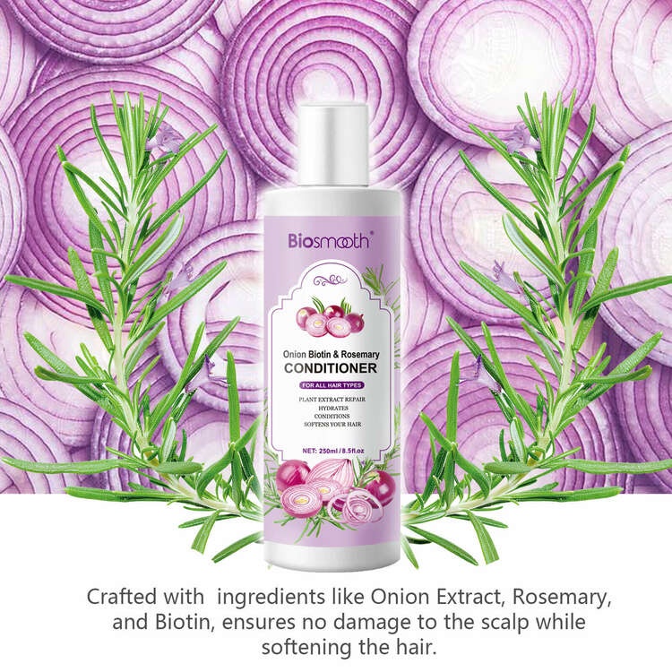 Biosmooth Onion Biotin and Rosemary Conditioner for Stronger, Thicker and Longer Strands