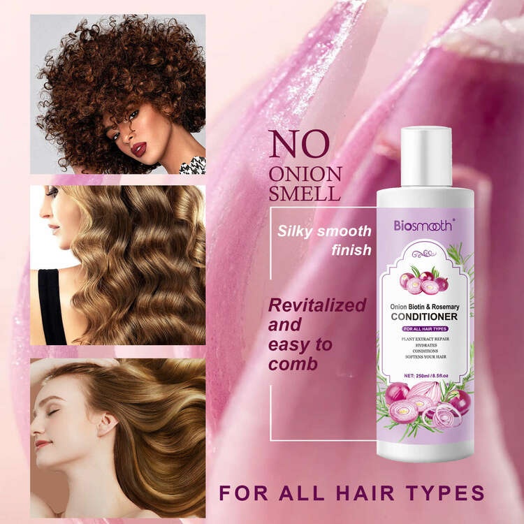 Biosmooth Onion Biotin and Rosemary Conditioner for Stronger, Thicker and Longer Strands