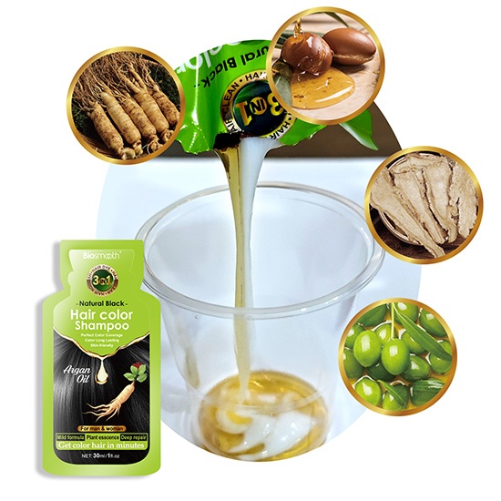 Biosmooth dye shampoo and conditioner 3 in 1 natural black hair shampoo for man and woman