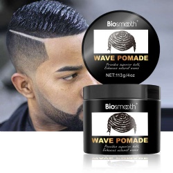 Wave Pomade for Mens Strong Hold and Layered Waves - Easy Wash Hair Cream, Control and Silky Shine