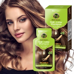 Grey coverage long lasting natural looking dark brown hair shampoo for man and woman