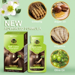 Grey coverage long lasting natural looking dark brown hair shampoo for man and woman